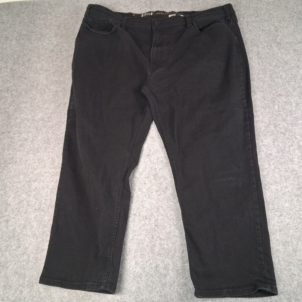 True Nation Athletic Fit Jeans Mens 46x28 Black Denim Stretch Pants